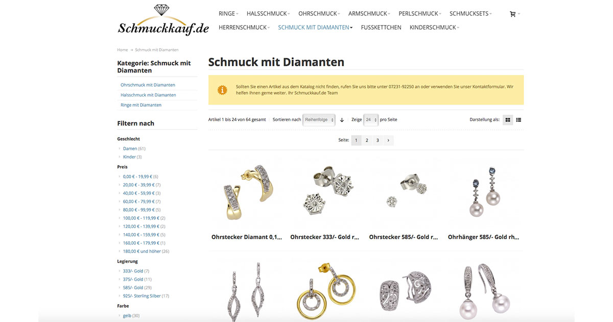 Unter www.schmuckkauf.de kann sich der Fachhändler im B2B-Shop über das umfangreiche Produktsortiment des Unternehmens informieren.