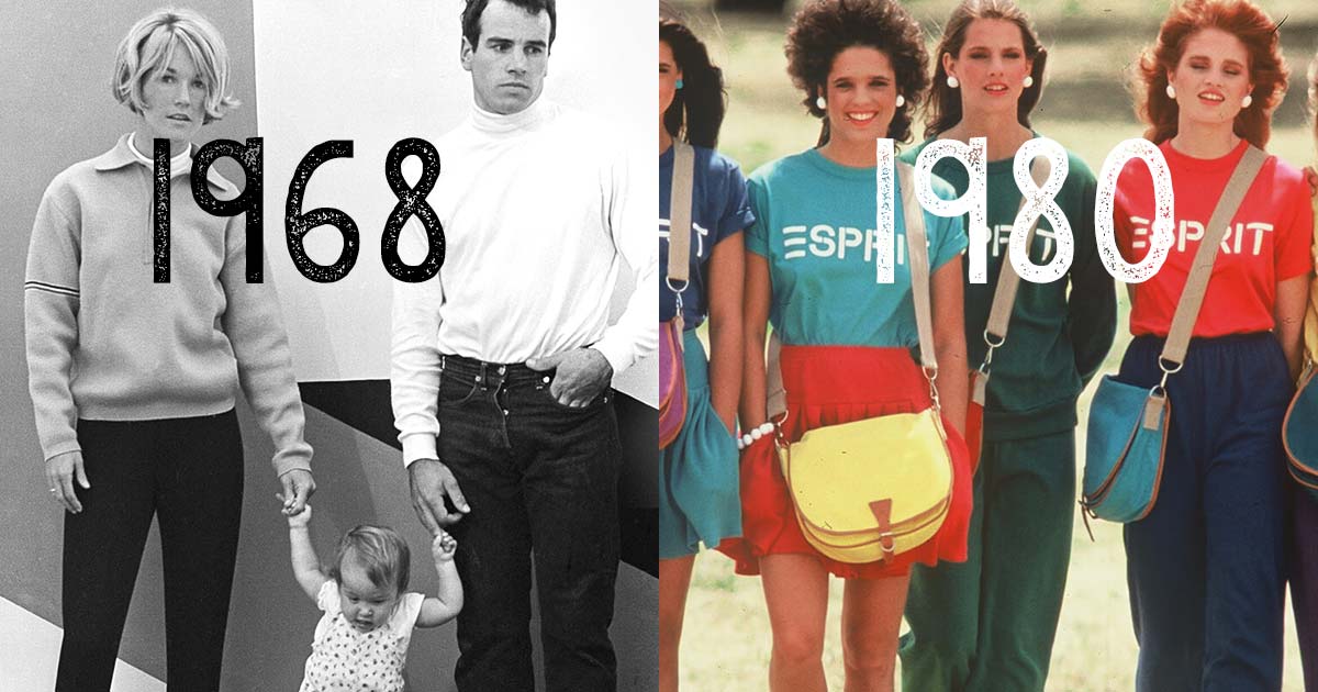 Esprit im Wandel der Zeit. Angefangen im Gründungsjahr 1968 über die wilden 80er ...