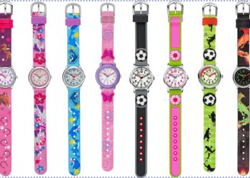 Bunte Kinderuhren sind genau das richtige für den ersten Schultag.