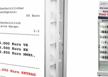 Klare Sache: Die Außenvitrine von Unique Time lohnt sich für den Händler. Er verkauft im Schnitt 300 Uhren und macht damit einen Rohertrag von mehr als 5.000 Euro.