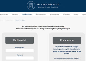 Die Diamantschleiferei Ph. Hahn Söhne KG macht die Preise seiner Diamanten nun auch online dem Privatkunden sichtbar. Dies irritiert viele Juweliere.