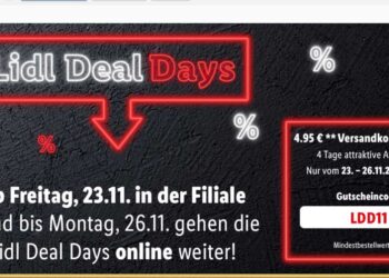 Der Discounter startet seine "Lidl Deal Days" am 23. November.