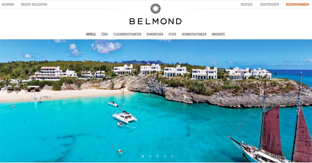 In der Karibik am Strand St. Martins liegt das Luxusresort La Samanna von Belmond.