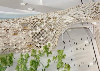 Aufsehenerregend: Der schlangenförmige Korpus des Neubaus.