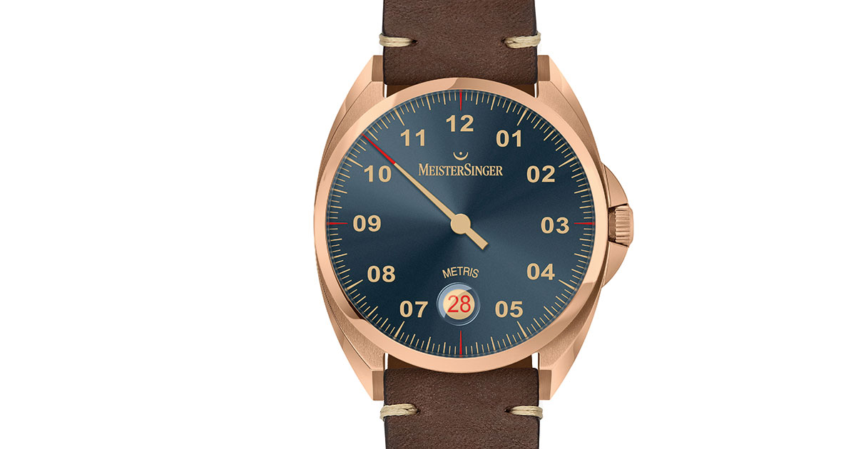 F19_MeisterSinger_Metris_Bronze_Linie_ME917BR_Aut_Bronze_Leder_Dat_20bar_38mm_1990Euro_Original