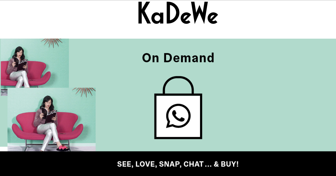 So kommuniziert KaDeWe den neuen Service auf seiner Website.