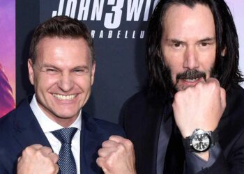 Auf dem roten Teppich: Carl F. Bucherer-CEO Sascha Moeri und Filmstar Keanu-Reeves.