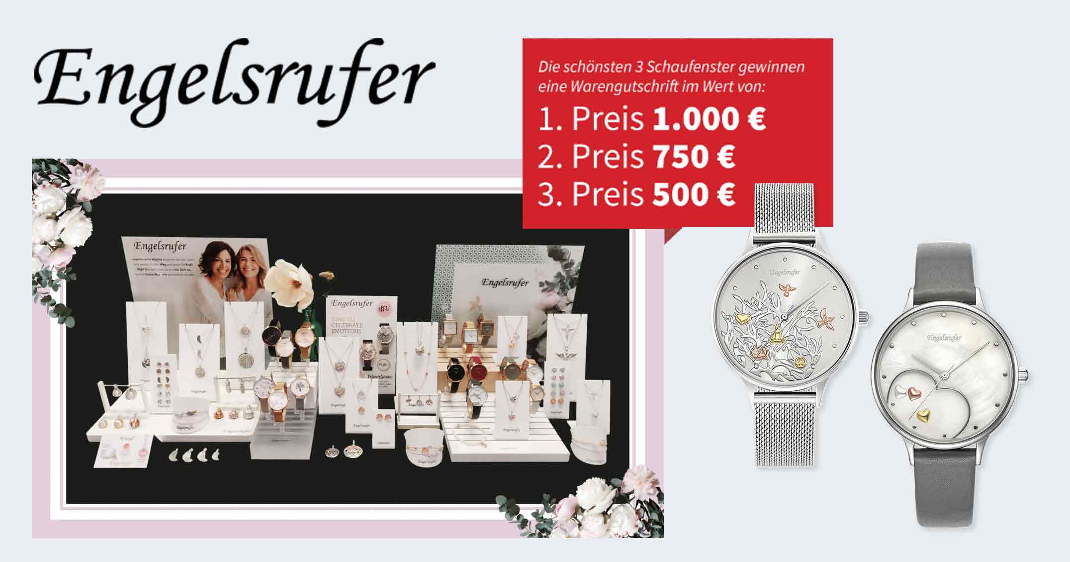 Wer gestaltet das schönste Schaufenster mit Uhren und Schmuck von Engelsrufer? Es winken 1.000 Euro.