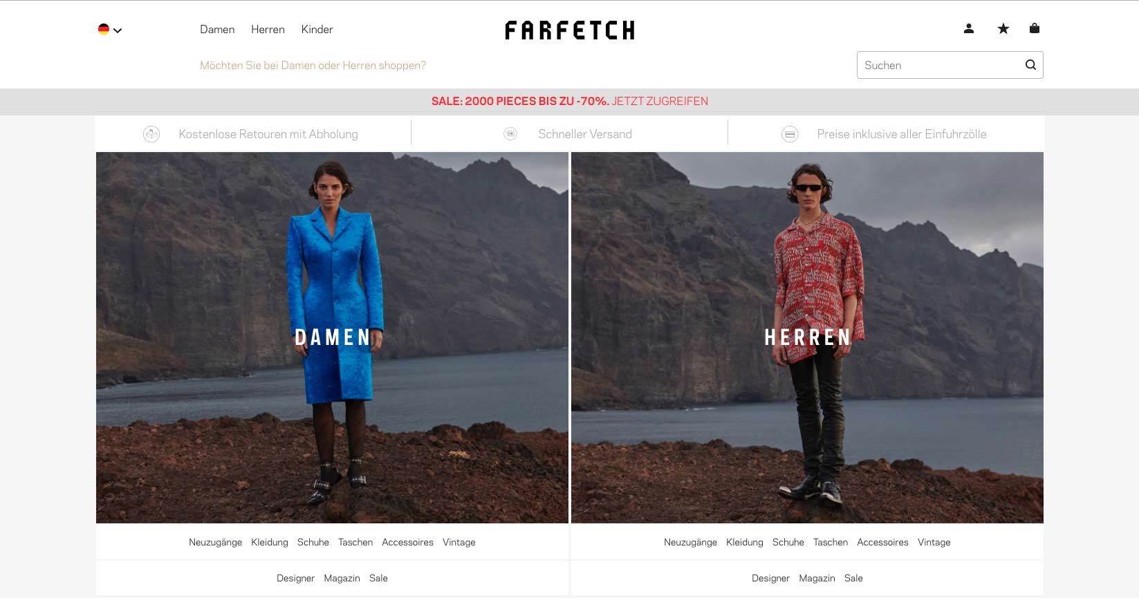 Farfetch ist ein internationales E-Commerce Unternehmen, das Designermode von Boutiquen verkauft.
