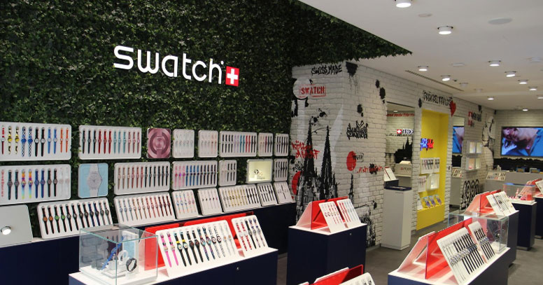 Der neue Laden von Swatch in Köln.