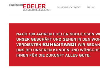 Goldatelier Edeler in Düsseldorf-Benrath wird geschlossen.