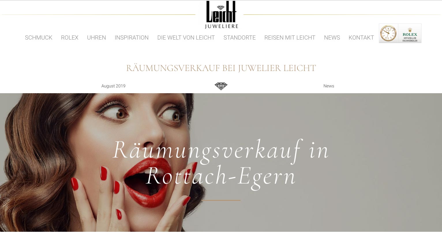 Am 6. September beginnt der Räumungsverkauf bei Juwelier Leicht in Rottach-Egern.