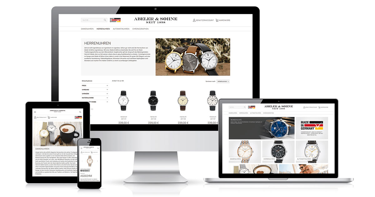 Carl Engelkemper Münster bietet seine Eigenmarke Abeler & Söhne künftig auch im Online-Shop an – verkauft aber werden die Uhren komplett über den Juwelierpartner, der die komplette Marge abzüglich einer Handling-Pauschale erhält.