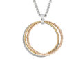 Wie alle Zirkonias bei Tamaris-Schmuck sind auch die im Tri-Color-Collier „Patty“ (79,90 Euro VK) gesetzt und nicht geklebt.