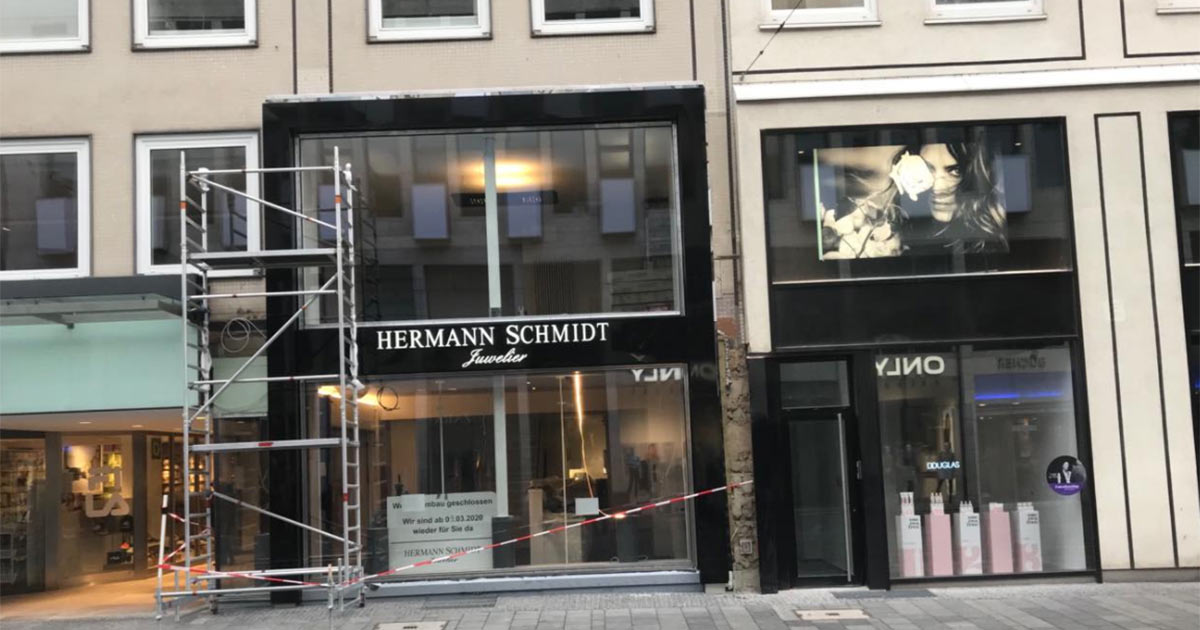 Im April, so die derzeitige Planung, soll das umgebaute Geschäft von Juwelier Schmidt in Kassel eröffnet werden.