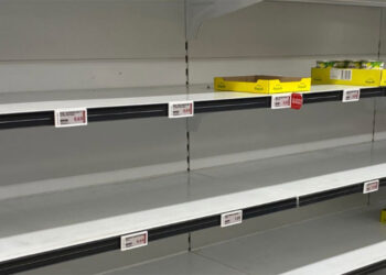 Immer öfter sieht man in Supermärkten leere Regale, weil Konsumenten aus Panik Hamsterkäufe machen.