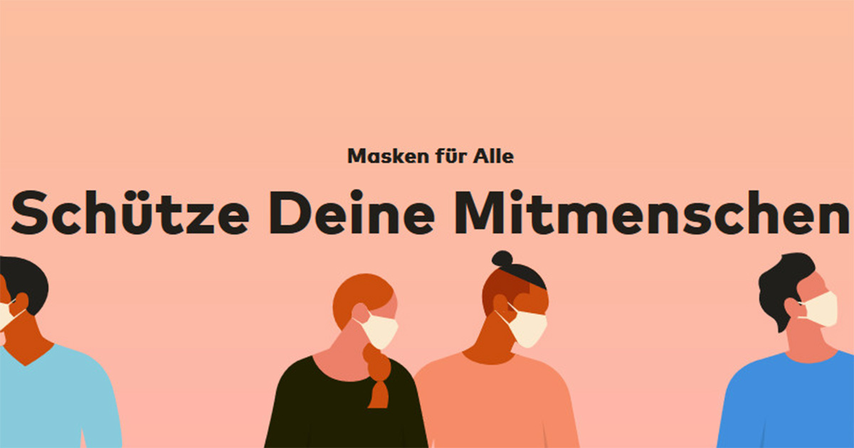 Das Hamburger Unternehmen setzt auf seine große Social-Media-Reichweite, um mit dem Claim "Masken für alle – Schütze Deine Mitmenschen" zu Solidarität aufzurufen.