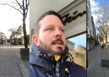 „Man sieht – nichts!“: Florian Stein aus Singen appelliert an seine Kunden, den stationären Handel vor Ort zu unterstützen.