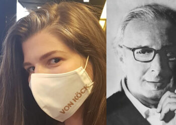 Kunden von Reinhard Köck bekommen bei Bedarf eine Maske – mit Logo des Unternehmens.