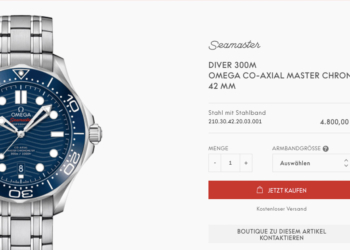 Omega hat seinen Webshop für Europa gelauncht. Der Juwelier spielt dabei keine Rolle. Wer die Uhr in echt sehen will, wird auf Boutiquen verwiesen.