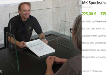 Preislich beginnt der Schutzwand von MüllerKälber aus Glas bei 225 Euro.