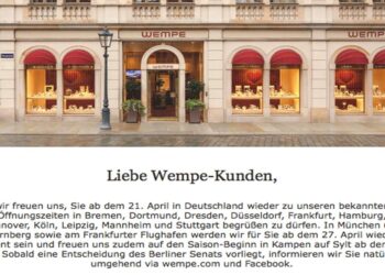 Größtenteils ist Wempe ab morgen wieder stationär aktiv.