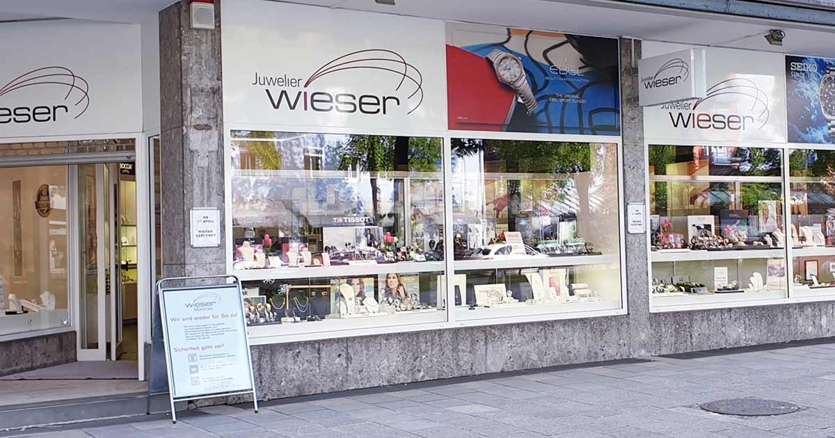Das Ladengeschäft von Juwelier Wieser in München.