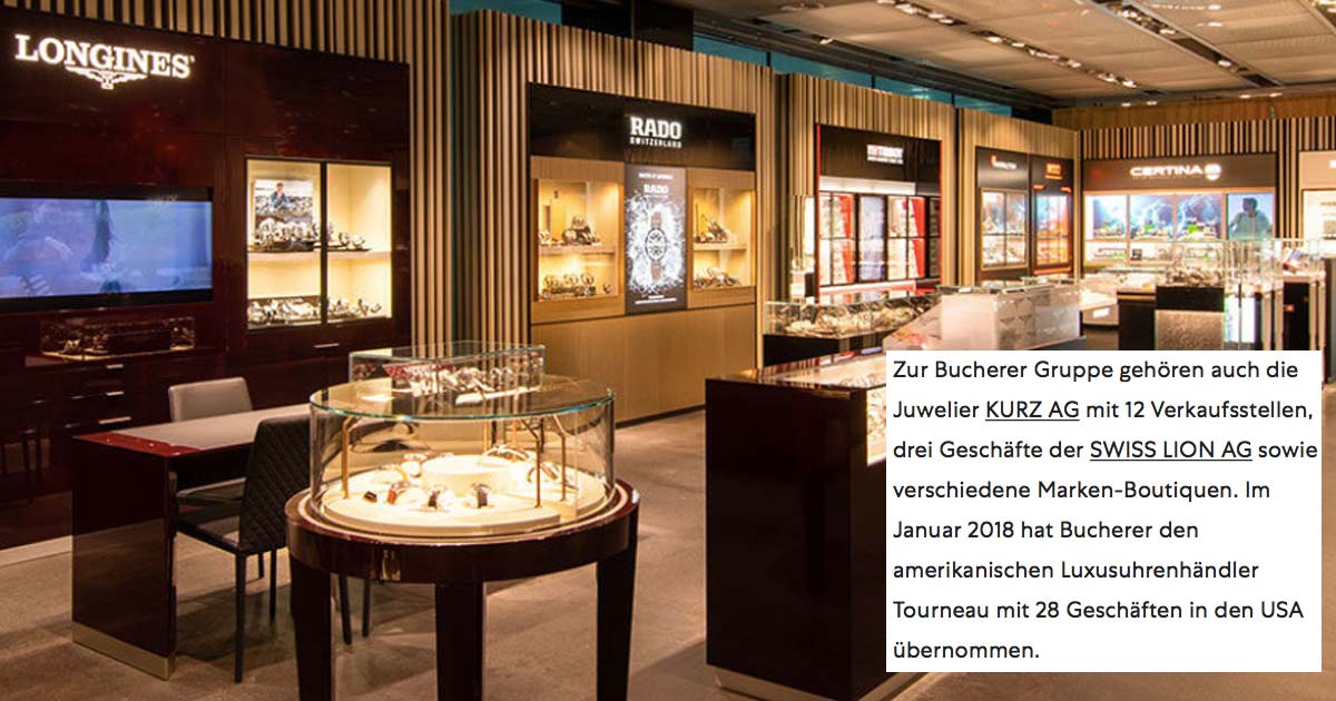 Juwelier Bucherer trennt sich von seiner „Einstiegs-Marke“ Juwelier Kurz.
