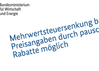 Bei der aktuellen Mehrwertsteuer-Senkung sind pauschale Rabatte an der Kasse erlaubt.