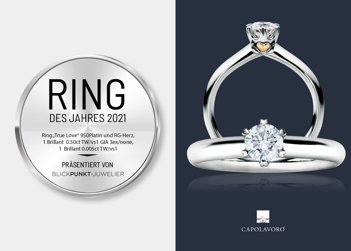 Der Ring des Jahres 2021 von Capolavoro ist das Modell "True Love".