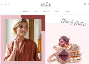 Die Seite Bronjewelry.com ist auf Deutsch, Englisch und Niederländisch verfügbar.