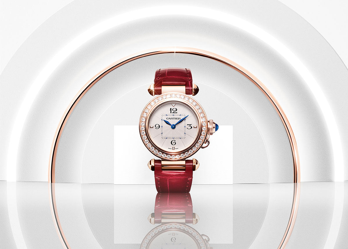 Cartier_Pasha_de_Cartier_30mm_Pink_Gold_Web Das neue Pasha de Cartier Damenmodell ist eine feminine Schmuckuhr.