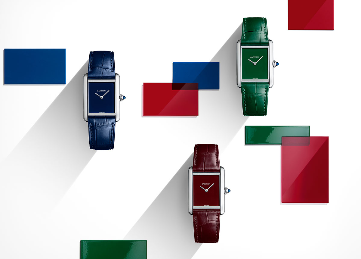 Cartier_Tank_Must_Modelle__Web Die neue Tank Must ist in unverkennbaren Cartier-Farben erhältlich.