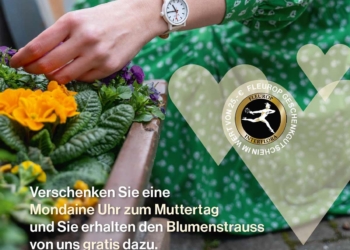 Das Werbemotiv zum Muttertag von Mondaine.