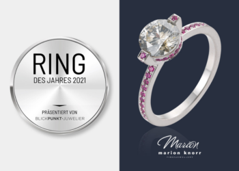 Das Modell "Stern" von Marion Knorr lässt den Brillant in der Mitte besonders uneingeschränkt erstrahlen.