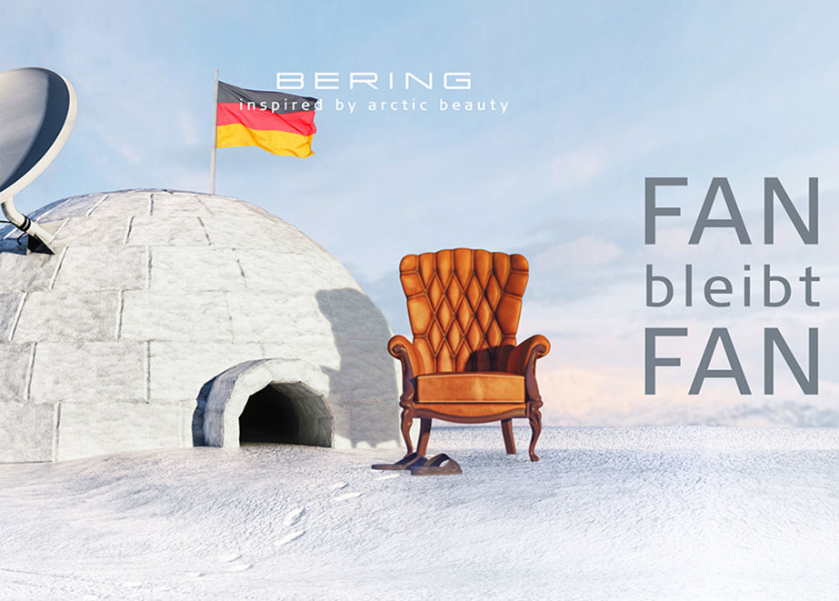 BERING Unter dem Motto „Fan bleibt Fan“ startet BERING seine EM-Kampagne und bringt Schmuckstücke in den Deutschland-Farben auf den Markt.