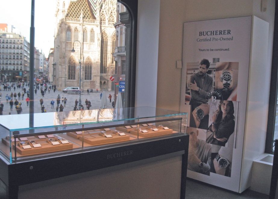 Im 1. Stock der Wiener Bucherer-Filiale – mit einzigartigem Blick auf den Stephansdom – gibt es seit letztem Herbst einen CPO-Corner.