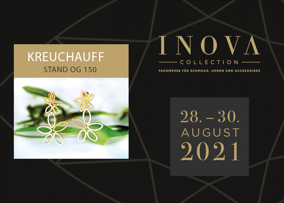 Kreuchauff auf der INOVA Collection 2021: Die bi-color Ohrstecker sind das Highlight der Kollektion „Flor“.