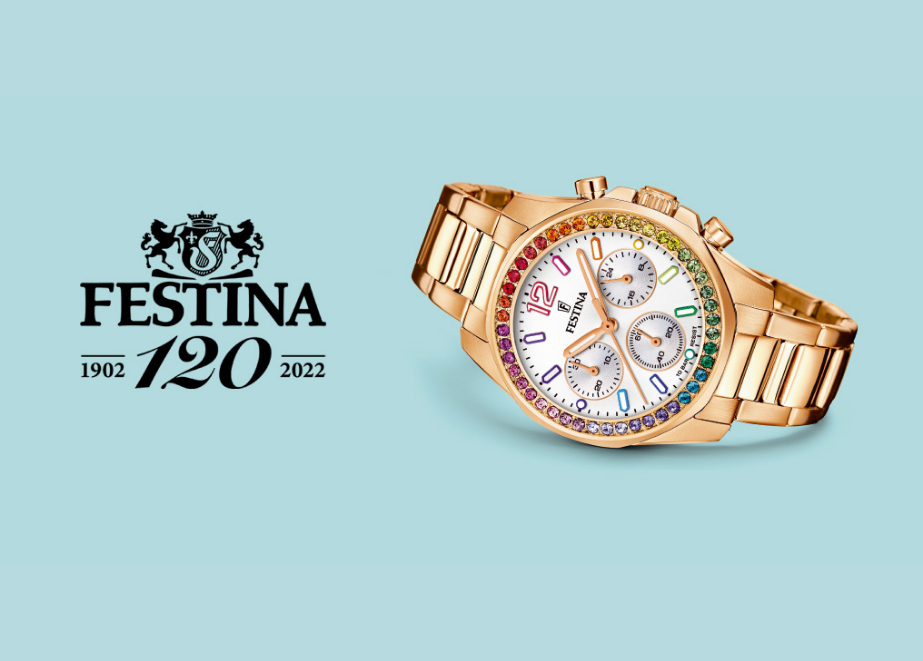 Neu im Sortiment bei Festina: Damenuhren im Rainbow-Style. © Festina