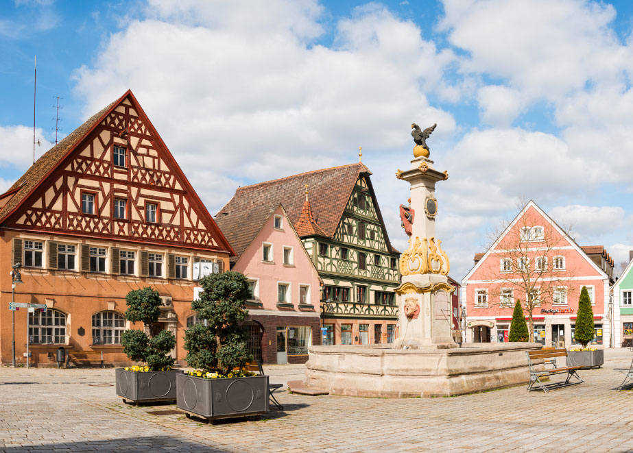 Roth in der Nähe von Nürnberg mit 25.000 Einwohnern. © Shutterstock