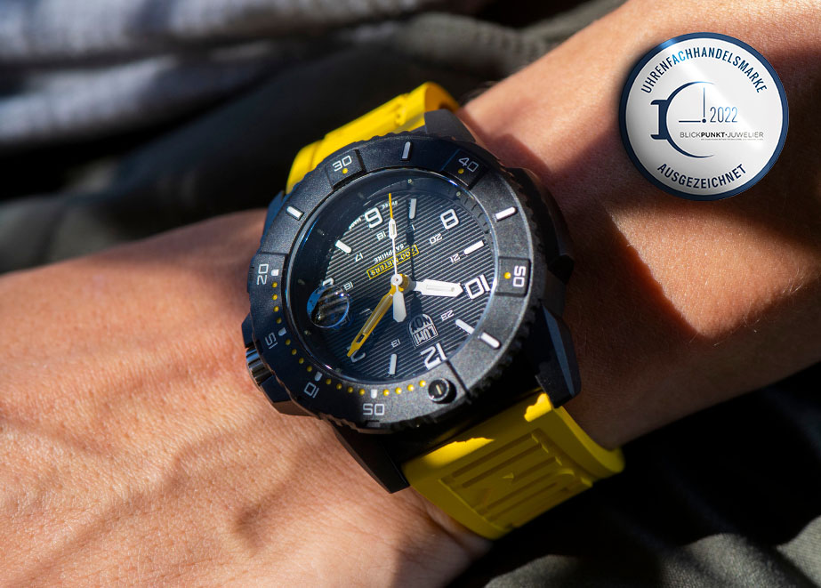 Die Uhrenfachhandelsmarke Luminox präsentiert die Navy SEAL 3600 Serie in 2 neuen Farben. Hier: Die Variante in Gelb. © Luminox
