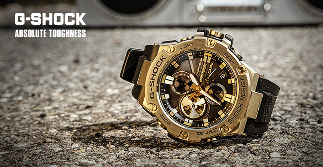 G-SHOCK mit der goldenen G-STEEL GST-B100GB