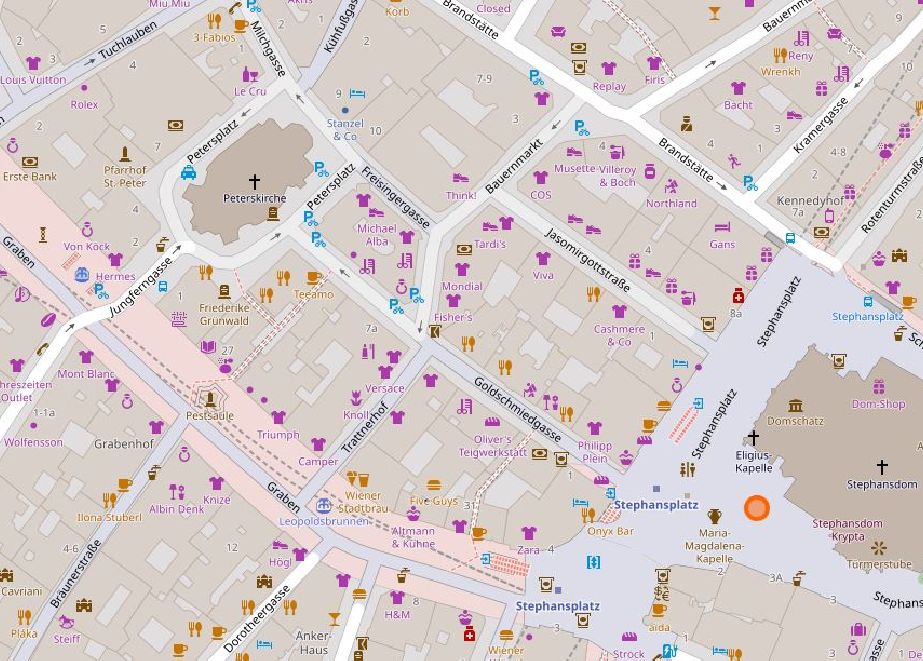 OpenStreetMap Wiener Innenstadt Ausgangsbasis für die Entwicklung des WIGeo Standortatlas waren die frei zugänglichen Daten der Online-Plattform OpenStreetMap © OpenStreetMap