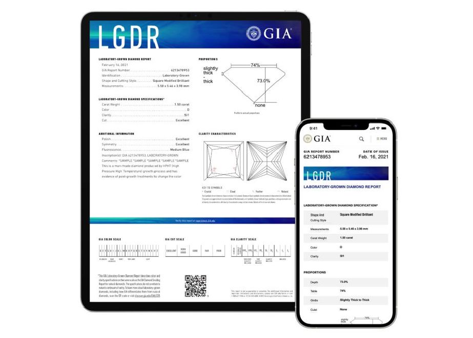 Durch den höheren Prüfaufwand sind Standardberichte für Labor-Diamanten bisher teurer als jene für natürliche. © Gemological Institute of America