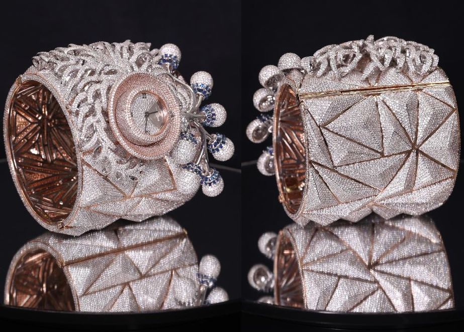 Srinika Vorder- und Rückseite_c_Renani Jewels Für die Rekord-Uhr wurden Diamanten in der Reinheit vvs bzw. vs verwendet, der größte hat ein Gewicht von 0,7ct. © Renani Jewels