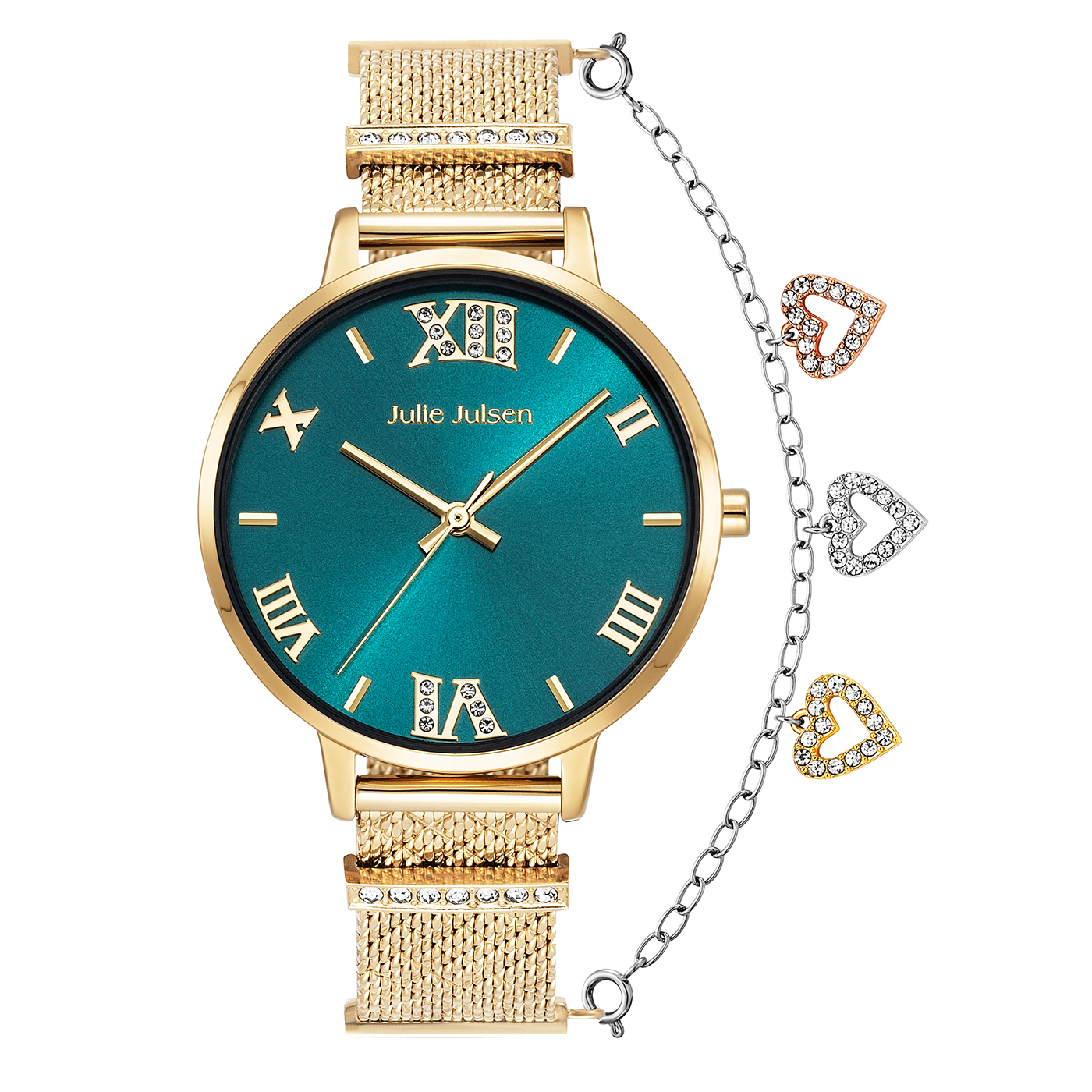 Julie_Julsen_Uhrenfachhandelsmarke_2023_Charming_Roman_Gold_Emerald_Hearts_Charming