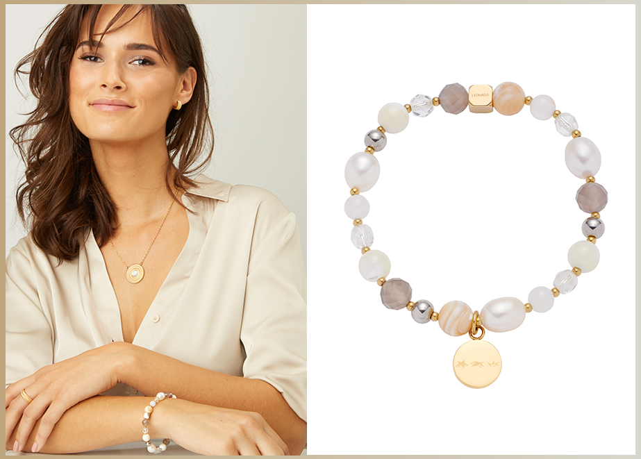 JEWELS BY LEONARDO Bracciale Rica CIAO | Acciaio Inossidabile Placcato Oro Con Ciondoli A Piastrina