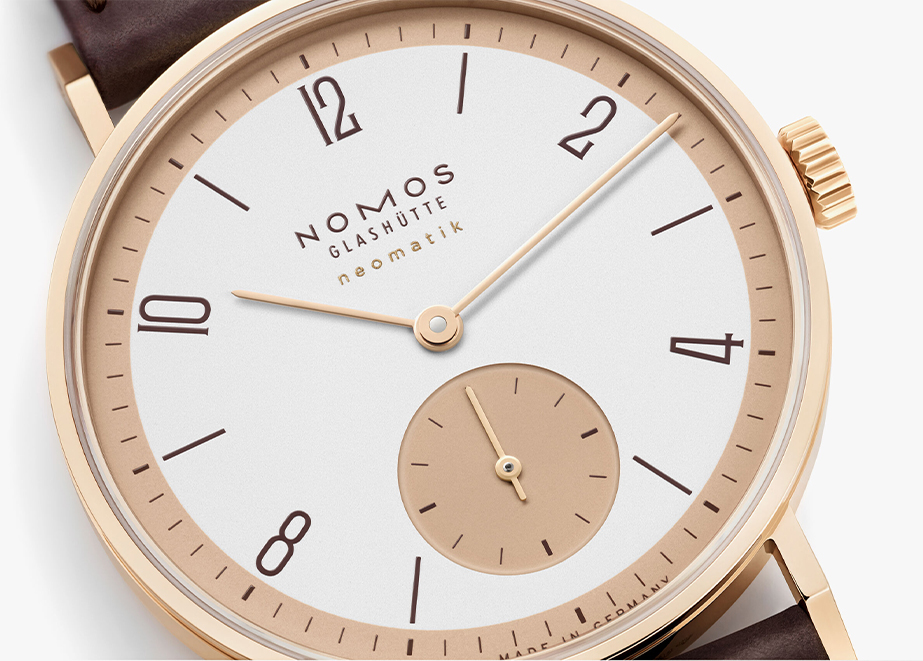 NOMOS_Glashütte_Tangente_Roségold_zweifarbiges_Zifferblatt