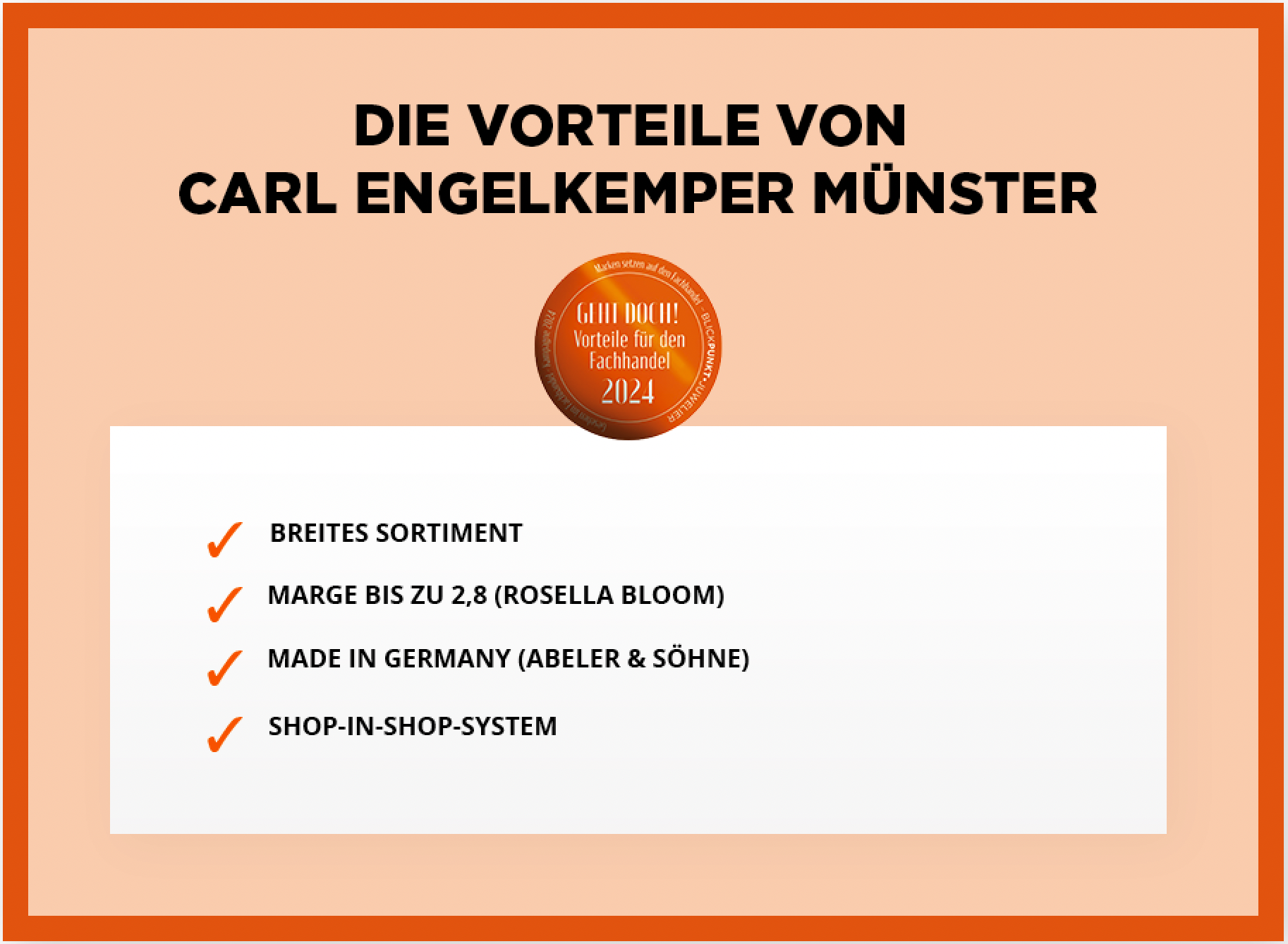 Carl Engelkemper Münster Vorteile für den Fachhandel