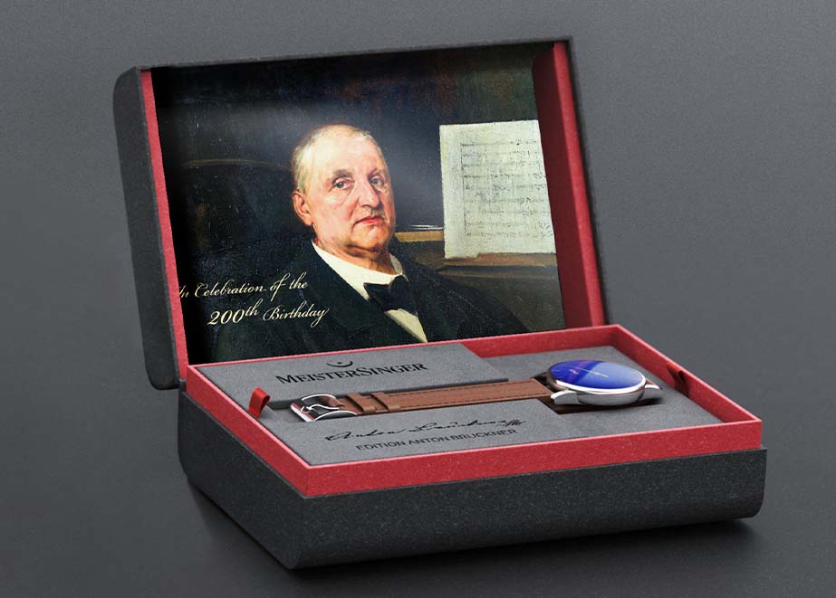 MeisterSinger Anton Bruckner Editionsuhr Verpackung